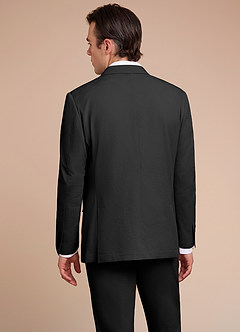 front Miles Negro Chaqueta de traje de seersucker