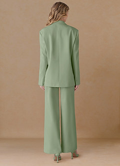 front Amelia Verde Salvia Blazer oversize con lavorazione a trama raffinata