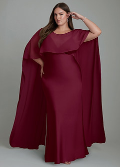 Azazie Stefania Bridesmaid Dresses Mulberry A-Line Stretch Satin Dress image7