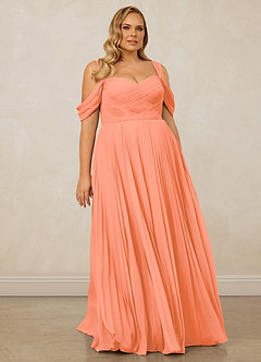 Christian Siriano Bridal for Azazie 1013 Bridesmaid Dresses Sunset A-Line Off the Shoulder Chiffon Dress image10