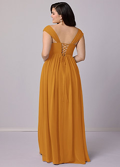 Barbie ♥ Azazie Bridesmaid Dresses Butterscotch A-Line Corset Chiffon Dress image10