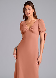 Azazie Pheby Final Sale MAI TAI A-Line Pleated Chiffon Dress image2