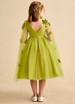 Azazie Staria Flower Girl Dresses Lemongrass Ball-Gown Ruched Tulle Dress image2