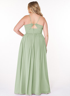 Azazie Cora Bridesmaid Dresses Dusty Sage A-Line Pleated Chiffon Dress image7