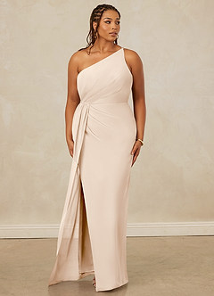 Christian Siriano Bridal for Azazie 1003 Brautjungfernkleider Etui One-Shoulder Chiffon Kleid Alabaster Weiß image10