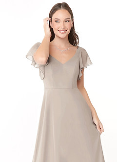 Azazie Syenna Bridesmaid Dresses Frost A-Line Ruched Chiffon Dress image5