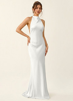 backless strap dress chain open back halter White / MEDIUM Bachelor's Maria Georgas Addresses Royal Blue Size Guide:10 Seam pockets included for