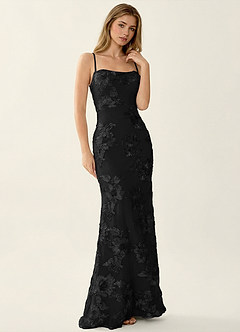 Kailani Black 3D Flowers Corset Mermaid Lace Up Back Prom Dress image4