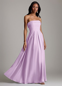 Azazie Lucienne Bridesmaid Dresses Frosted Lilac A-Line Strapless Chiffon Convertible Dress image6