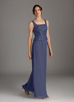 Azazie Cornelia Mother of the Bride Dresses Stormy Sheath Square Neckline Sequins Chiffon Dress image2