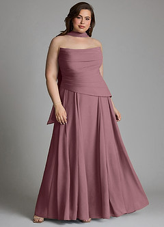Azazie Gabriela Brudepigekjoler A-linje Korset Chiffon Gulv-længde Kjole image18