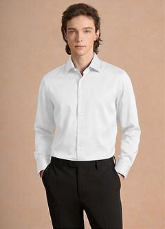 front Julian Blanc Chemise habillée en satin stretch