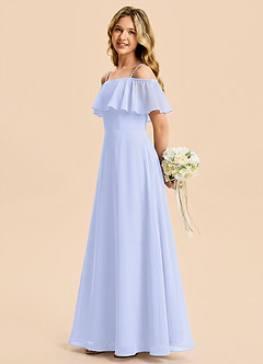 Azazie Maggie Junior Lavender A-Line Off the Shoulder Chiffon Dress image3