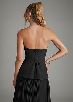 Azazie Alex Bridesmaid Dresses Black A-Line Corset Chiffon Dress image9