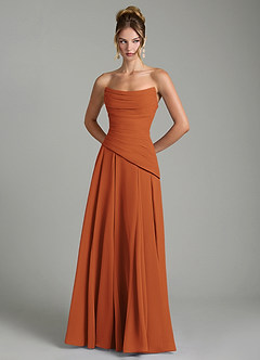 Azazie Gabriela Bridesmaid Dresses Cinnamon A-Line Corset Chiffon Dress image7