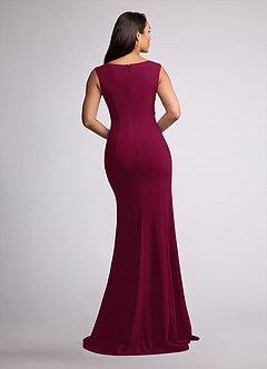 Azazie Juliane Mother of the Bride Dresses Burgundy Mermaid Sequins Lace Dress image4