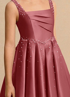 Azazie Jello Junior Formal Flower Girl Klänningar Klä Balklänning i Matt satäng Plisserad image5