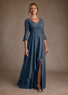Azazie Eire Mother of the Bride Dresses Neptune A-Line Pleated Chiffon Dress image1