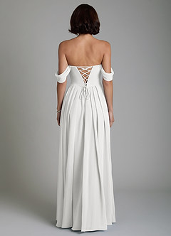 Azazie Loisa Bridesmaid Dresses White A-Line Corset Chiffon Convertible Dress image2