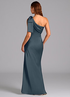 Azazie Yuanna Bridesmaid Dresses Twilight Mermaid One Shoulder Stretch Satin Dress image2