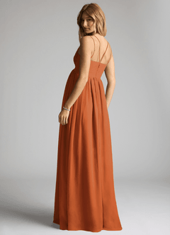 Azazie Emree Maternity Bridesmaid Dresses A-Line Chiffon Floor-Length Dress image5