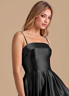 Azazie Lucienne Brudepigekjoler En streg Plisseret Metallisk satin Gulv-længde Kjole image7