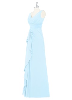 Azazie Julianna Bridesmaid Dresses Sky Blue A-Line Chiffon Dress image8