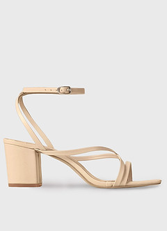 front Brief Cross Ankle Strap Heels