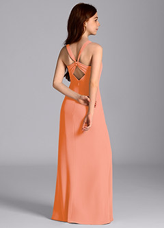 Azazie Mero Junior Meerjungfrau-Linie Plissee Chiffon Kleid Sonnenuntergang image7