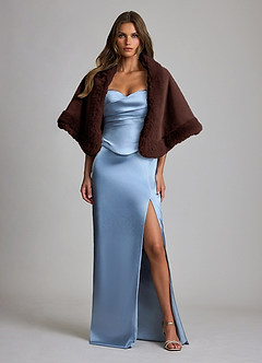 front 3 Pack-Faux Fur Evening Wrap Shawl & Bridal Capelet