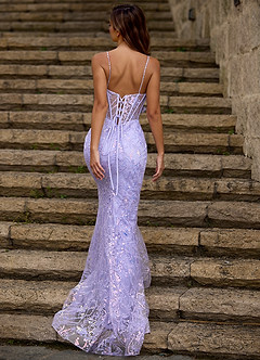 Blazing Purple Glitter Prom Dress image2