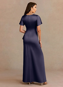 Azazie Robins vestidos de madre de la novia Vestido de Tormenta de Satén Elástico de Corte En A con Plisado image4