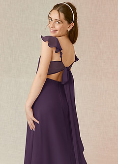 Azazie Everett Junior Plum A-Line Chiffon Dress image7