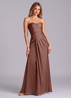 Azazie Sabrine Sprzedaż ostateczna Linia A Dekolt w kształcie serca Satyna elastyczna Do ziemi Sukienka image3