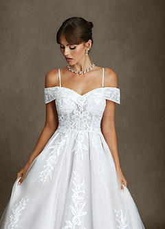 Azazie Becca Wedding Dresses Diamond White A-Line Sweetheart Neckline Tulle Dress image5