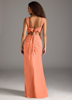 Azazie Jesaphine Bridesmaid Dresses Sunset Sheath Bow Chiffon Dress image2