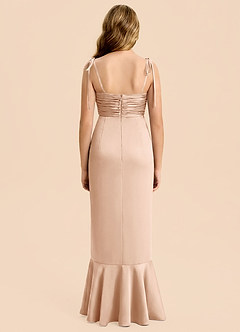 Azazie Ryan Junior Robe Fourreau en Satin extensible Nœud Rose Anglais image2