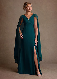 Azazie Boudica Suknie dla Matki Panny Młodej Linia A Pofałdowany Szyfon Długość podłogi Sukienka image3