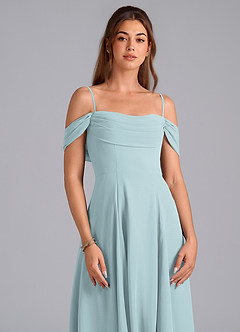 Azazie Almina Bridesmaid Dresses Mist A-Line Off the Shoulder Chiffon Convertible Dress image5