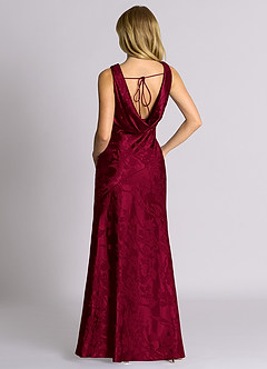 Azazie Rylina 신부 들러리 드레스 인어 절하다 자카드 바닥 길이 드레스 image6