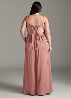 Azazie Zeya Bridesmaid Dresses Rosette A-Line Pleated Stretch Satin Dress image10