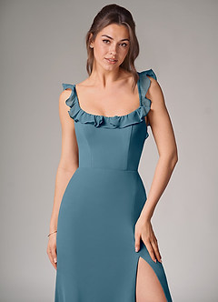 Azazie Callie Abiti da Damigella Abito Convertibile Sirena in Chiffon Spacco Laterale Bermuda image5