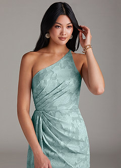 Azazie Mika Jurken voor bruidsmeisjes Jurk van Bloemen Burn-out met Kolom One-Shoulder De Nevel image5