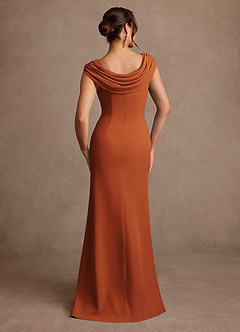 Azazie Irvine Mother of the Bride Dresses Cinnamon A-Line Pleated Chiffon Dress image3
