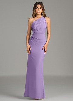 Azazie Akilah Robes de demoiselle d'honneur Robe Sirène en Jersey extensible de qualité supérieure Une épaule Lilas image6