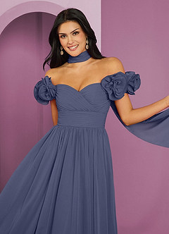 Barbie ♥ Azazie Bridesmaid Dresses Stormy A-Line Off the Shoulder Chiffon Convertible Dress image16
