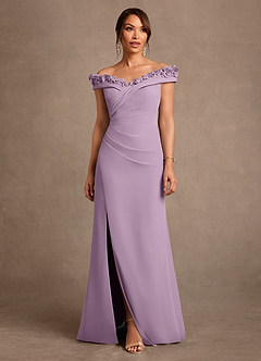 Azazie Jettie Mother of the Bride Dresses Wisteria Sheath Pleated Chiffon Dress image1