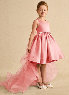 Azazie Julietta vestidos de niña de las flores Vestido de Coral de Tul de Princesa con Convertible image3