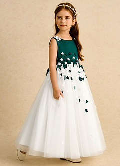 Azazie Eleni Sukienki dla dziewczynek sypiących kwiaty Suknia balowa Ukłon Tiul Długość kostki Sukienka image6