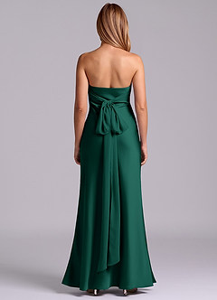 Azazie Ailanie Brudtärnklänningar Klä av Tubklänning i Stretch Satin Axelbandslös Smaragdgrön image7